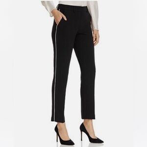 NWOT Tahari Tuxedo Pants, White Stripe Stretch Slacks / Trousers